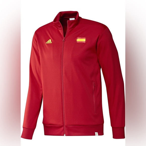 Adidas Men's Red XL Spain Soccer Futbol World Cup 2014 Graphic Full Zip Jacket - Picture 2 of 15